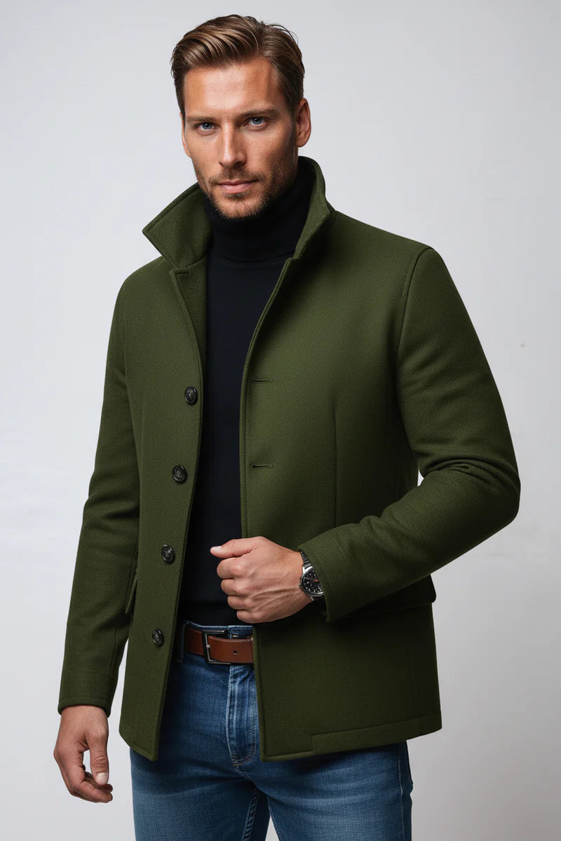Simon | Chaqueta de Lana de Invierno con Alto Cuello