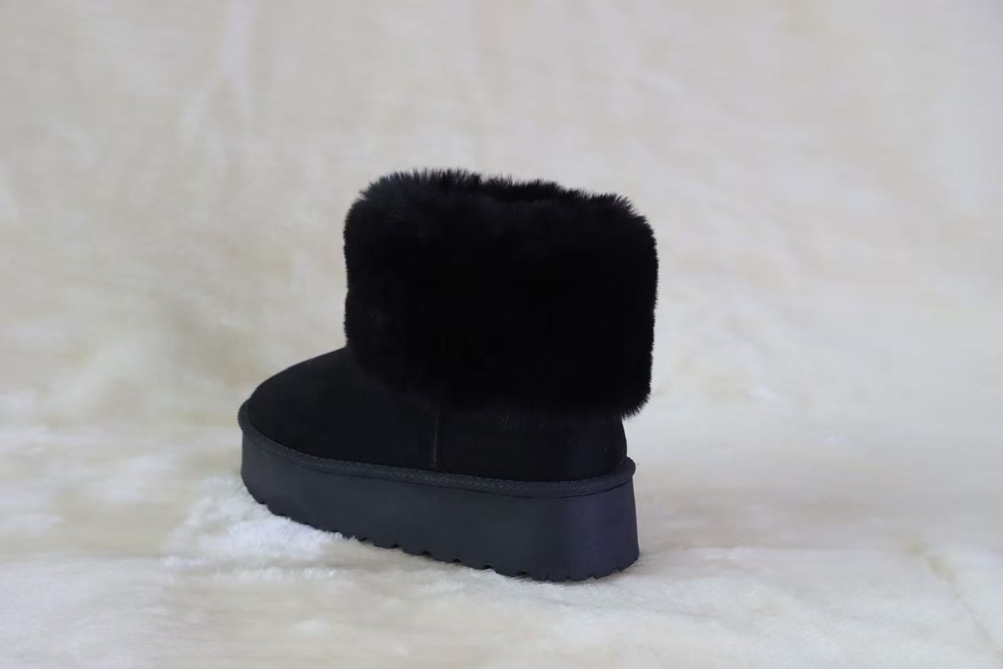 DEVORA - Botas de nieve de invierno con forro de felpa superior de gamuza