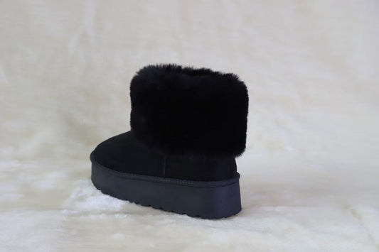 DEVORA - Botas de nieve de invierno con forro de felpa superior de gamuza