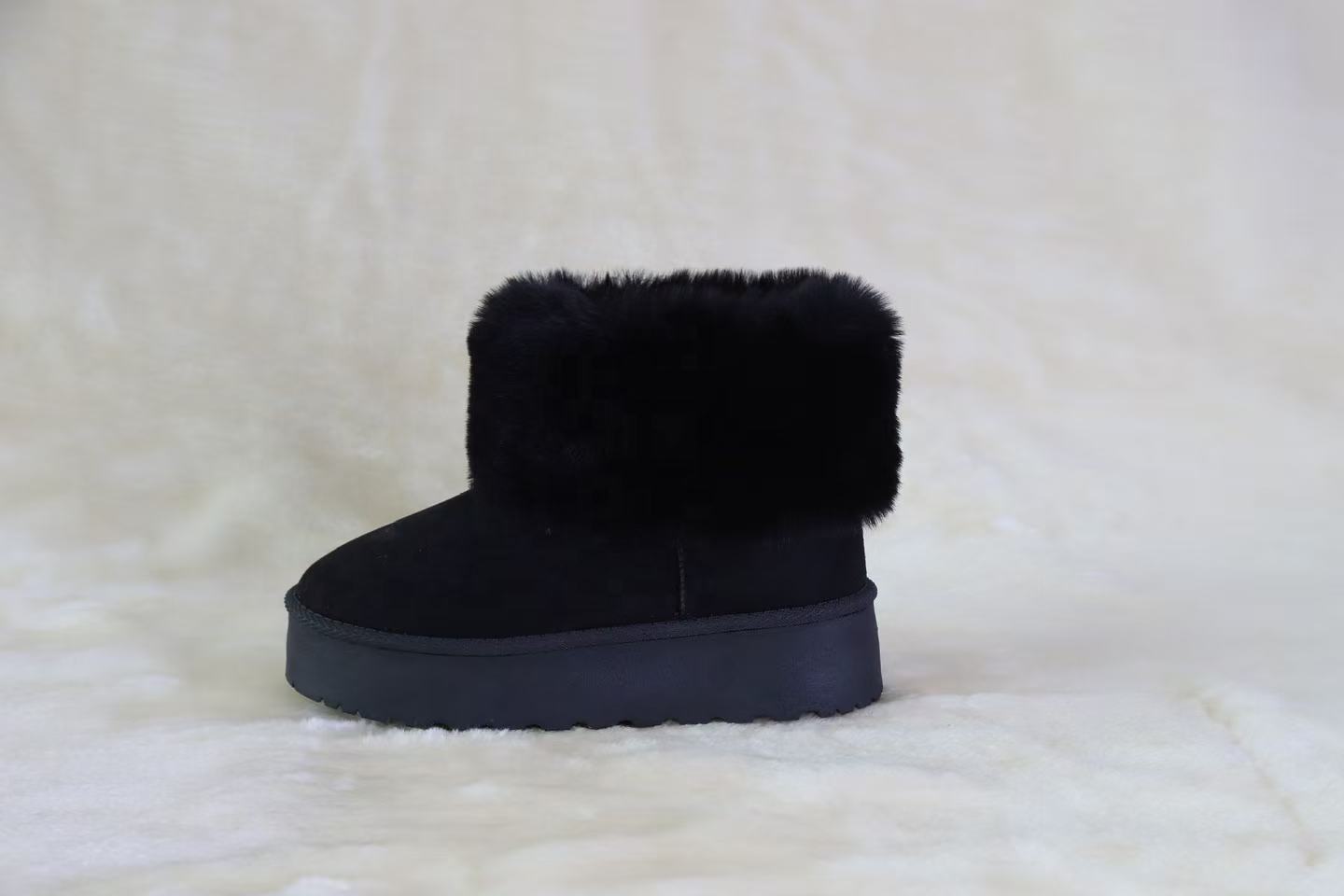 DEVORA - Botas de nieve de invierno con forro de felpa superior de gamuza