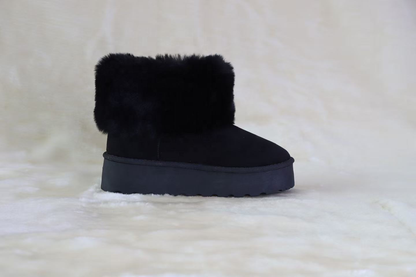 DEVORA - Botas de nieve de invierno con forro de felpa superior de gamuza