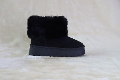 DEVORA - Botas de nieve de invierno con forro de felpa superior de gamuza