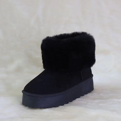 DEVORA - Botas de nieve de invierno con forro de felpa superior de gamuza