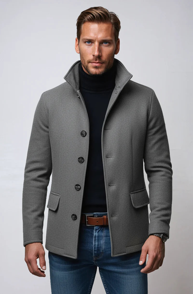 Simon | Chaqueta de Lana de Invierno con Alto Cuello